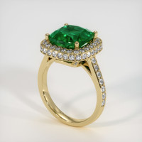 4.39 Ct. Emerald   Ring, 18K Yellow Gold 2