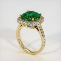 4.39 Ct. Emerald Ring, 18K Yellow Gold 2