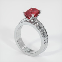 2.60 Ct. Ruby Ring, Platinum 950 2