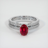 1.10 Ct. Ruby Ring, Platinum 950 1