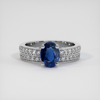 1.44 Ct. Blue Sapphire Ring, Platinum 950 1