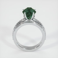 3.44 Ct. Bluish Green Sapphire Ring, Platinum 950 3