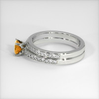 0.68 Ct. Orangish Yellow Sapphire Ring, Platinum 950 4