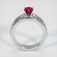 0.70 Ct. Pinkish Red Ruby Ring, 10K White Gold 3