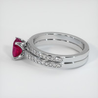 0.70 Ct. Pinkish Red Ruby Ring, 10K White Gold 4