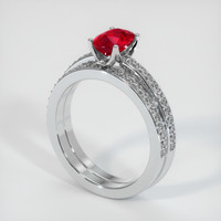 0.85 Ct. Ruby Ring, 10K White Gold 2