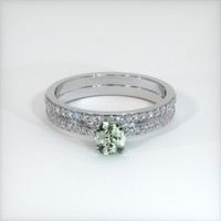 0.66 Ct. Green Sapphire Ring, 10K White Gold 1