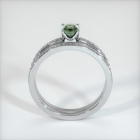 0.66 Ct. Green Sapphire Ring, 10K White Gold 3