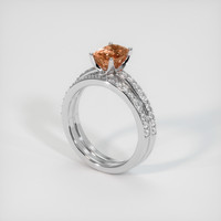 1.59 Ct. Padparadscha Sapphire Ring, 14K White Gold 2