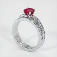 0.75 Ct. Ruby Ring, 14K White Gold 2