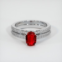 1.04 Ct. Ruby Ring, 14K White Gold 1