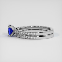 0.65 Ct. Blue Sapphire Ring, 14K White Gold 4