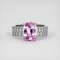 4.02 Ct. Pink Sapphire Ring, 14K White Gold 1