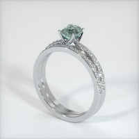 0.89 Ct. Sapphire Ring, 14K White Gold 2