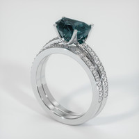2.59 Ct. Sapphire Ring, 14K White Gold 2