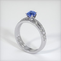 0.88 Ct. Sapphire Ring, 18K White Gold 2