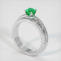 0.40 Ct. Emerald Ring, 18K White Gold 2