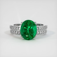 3.46 Ct. Emerald Ring, 18K White Gold 1