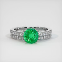 1.55 Ct. Emerald Ring, 18K White Gold 1