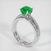 1.55 Ct. Emerald Ring, 18K White Gold 2