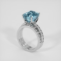 5.65 Ct. Blue Aquamarine Ring, 18K White Gold 2