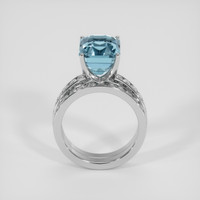 5.65 Ct. Blue Aquamarine Ring, 18K White Gold 3