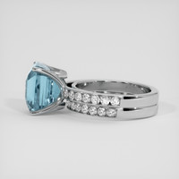 5.65 Ct. Blue Aquamarine Ring, 18K White Gold 4