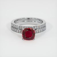 3.36 Ct. Ruby Ring, 18K White Gold 1