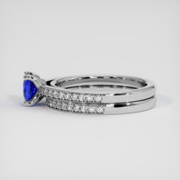 0.65 Ct. Blue Sapphire Ring, 18K White Gold 4