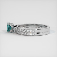 0.74 Ct. Sapphire Ring, 18K White Gold 4