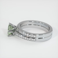 0.81 Ct. Bluish Green Sapphire Ring, 18K White Gold 4