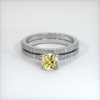 1.03 Ct. Yellow Sapphire Ring, 18K White Gold 1