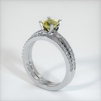 1.03 Ct. Yellow Sapphire Ring, 18K White Gold 2