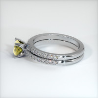 1.03 Ct. Yellow Sapphire Ring, 18K White Gold 4
