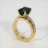 4.10 Ct. Green Sapphire Ring, 10K Yellow Gold 2