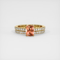 1.59 Ct. Padparadscha Sapphire Ring, 14K Yellow Gold 1