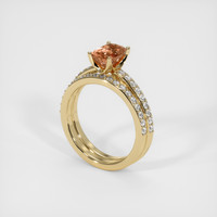 1.59 Ct. Padparadscha Sapphire Ring, 14K Yellow Gold 2