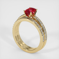 1.07 Ct. Ruby Ring, 14K Yellow Gold 2