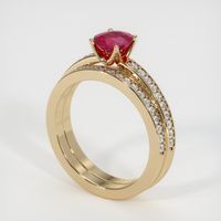 0.75 Ct. Ruby Ring, 14K Yellow Gold 2