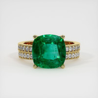 4.27 Ct. Emerald Ring, 18K Yellow Gold 1