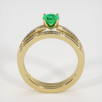 0.40 Ct. Emerald Ring, 18K Yellow Gold 3
