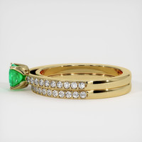 0.40 Ct. Emerald Ring, 18K Yellow Gold 4