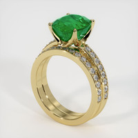 3.46 Ct. Emerald Ring, 18K Yellow Gold 2