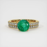 1.69 Ct. Emerald Ring, 18K Yellow Gold 1