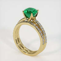 1.69 Ct. Emerald Ring, 18K Yellow Gold 2