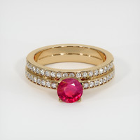 0.75 Ct. Ruby Ring, 18K Yellow Gold 1