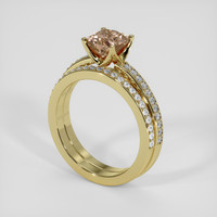 2.15 Ct. Pinkish Brown Sapphire Ring, 18K Yellow Gold 2