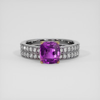 2.04 Ct. Purple Sapphire Ring, 14K Yellow & White 1