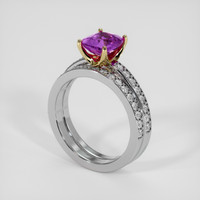 2.04 Ct. Purple Sapphire Ring, 14K Yellow & White 2