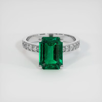 2.22 Ct. Emerald Ring, Platinum 950 1